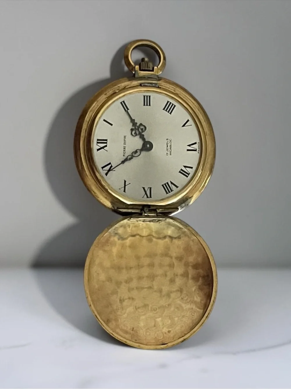 Pierre Dupre 17 Jewel Gold Pocket Watch Pendant Necklace